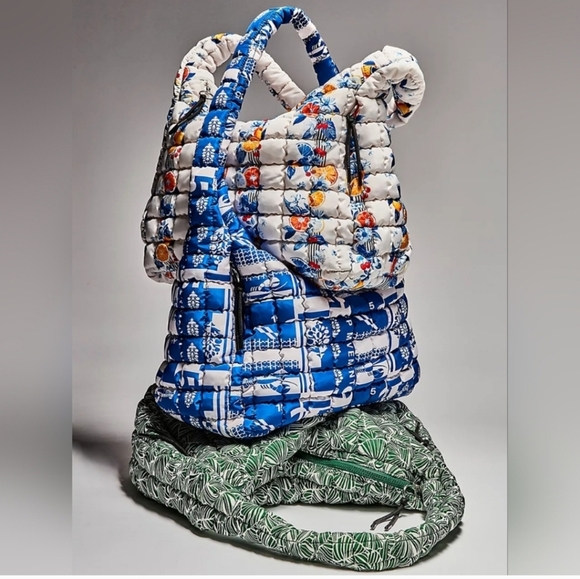 NWT!! Free People, FP Movement, Quilted Carryall Tote Bag, Tangerine Dream - Picture 7 of 8